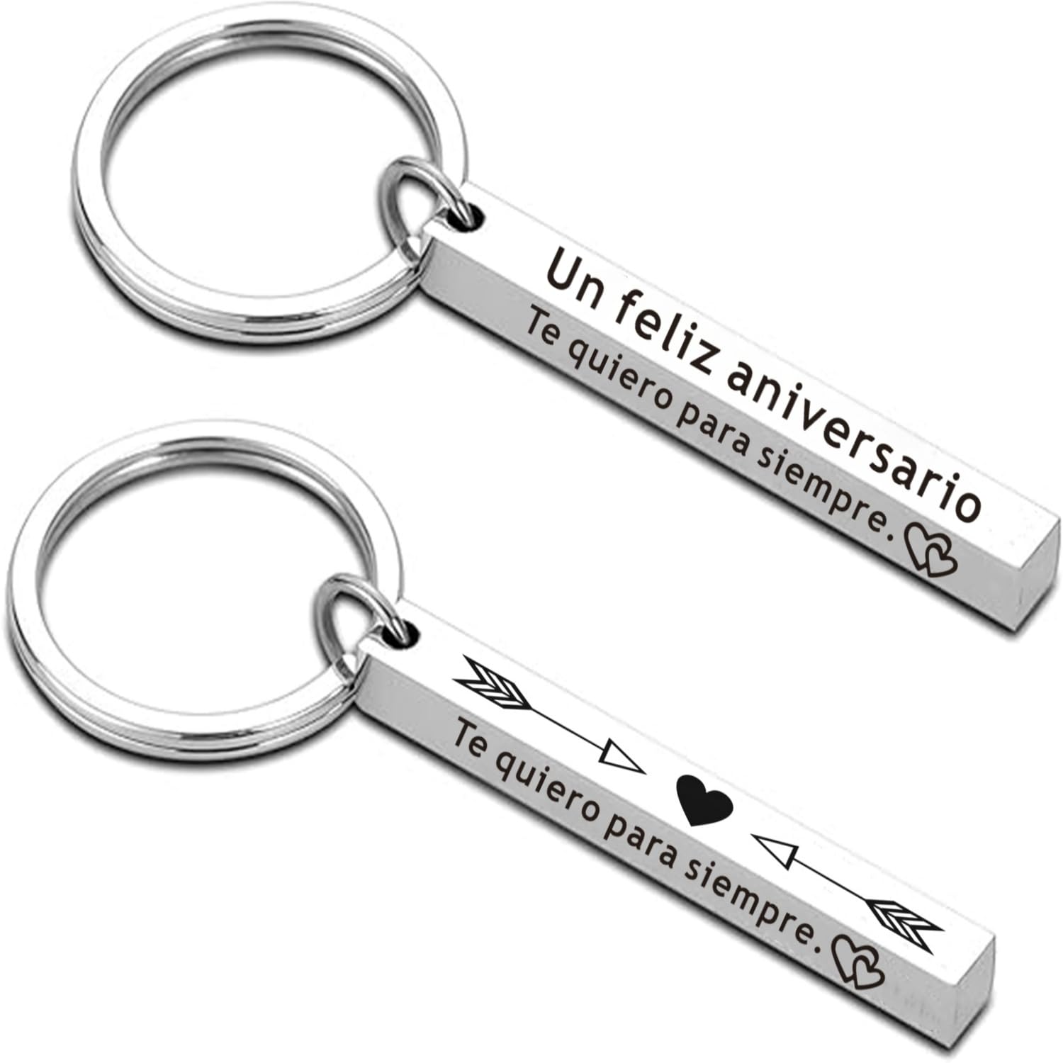 FANAOREN Regalo Primer Aniversario Pareja, Regalo Aniversario Pareja, Primer Aniversario llavero, Regalo Aniversario, Regalos San Valentin, Regalos Aniversario para Hombre Mujer(1 PCS Cuatro caras)