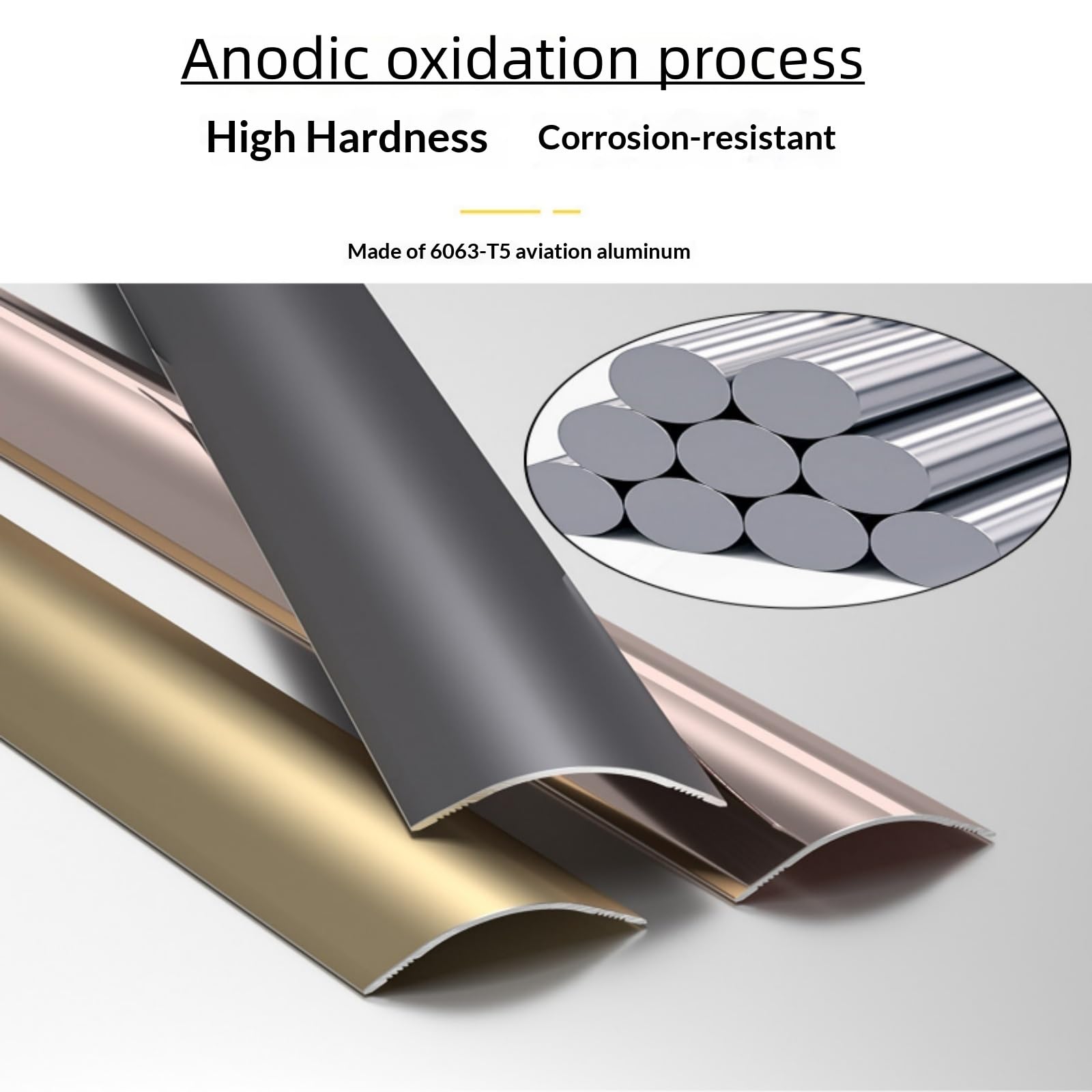 Lot de 3 profilés d'angle en aluminium pour protection des sols et des murs, imperméables et durables pour la maison et la cuisine (bronze, 30 mm)