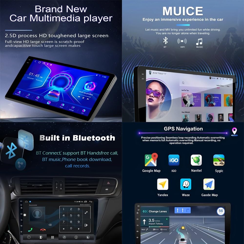 Car Stereo for Ford Ranger 3 2011-2015 9 Inch Android 15 Multimedia-Player with Wireless Carplay Android Auto For, 8 core 4G+64G - 4