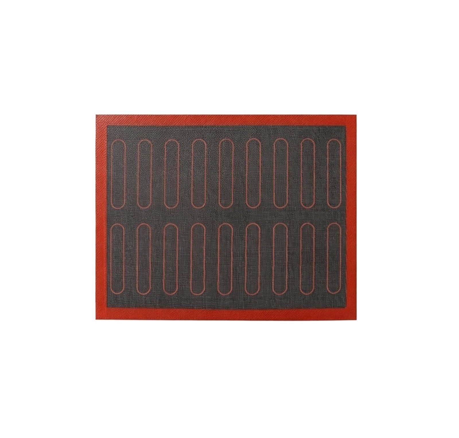 Große perforierte Silikon-Backmatte, antihaftbeschichtete, wiederverwendbare Ofeneinlage for die Herstellung von Brot, Keksen und Gebäck(58x38cm Black)