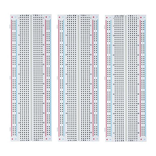 ELEGOO Breadboard 830 Point 3 pezzi Kit Scheda PCB Prototipo Senza Saldatura per Blocchi di Collegamento di Distribuzione Proto Shield per Arduino
