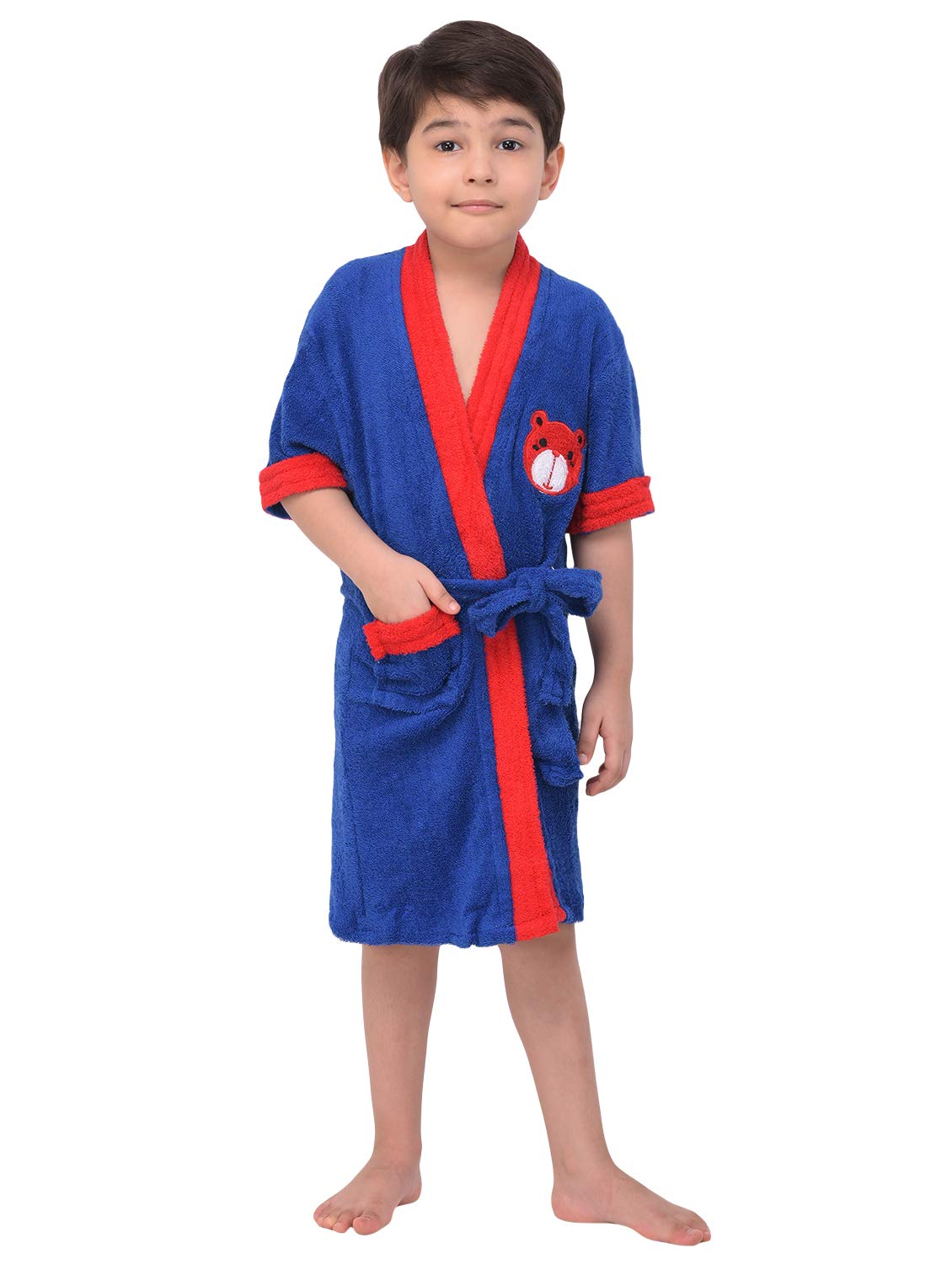 Kids Bath Robe | Comfortable & Durable Cotton Bathrobe | Soft, Light, Compact & Highly Water Absorbent - Suitable for Birthday/Diwali/Christmas Return Gift_kids_patch_royal_34-image-32