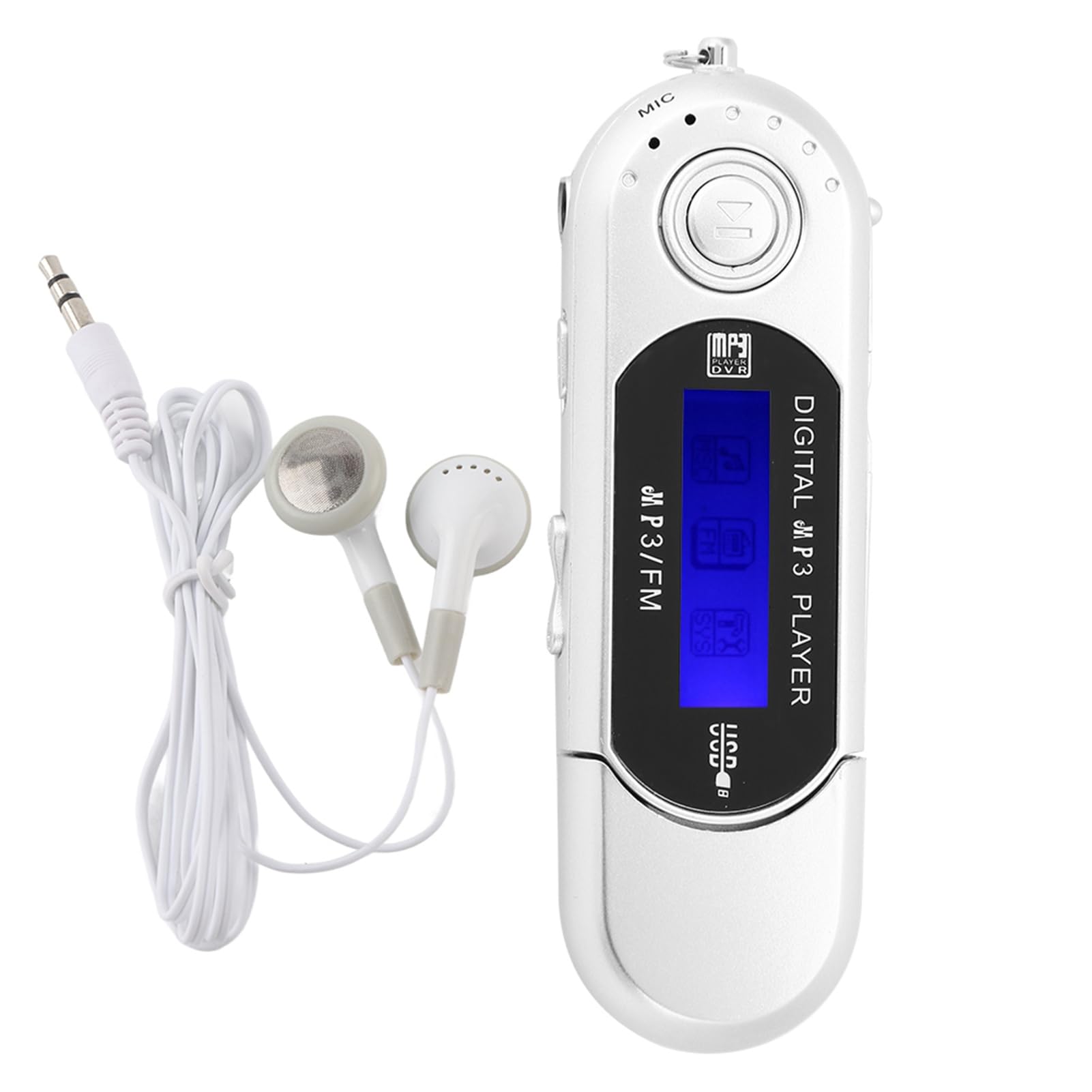 Lecteur MP3 Numérique, Lecteur MP3 USB De Musique Portable avec Support D'écran LCD Carte Micro SD/mémoire 32 Go Radio FM Enregistreur Vocal Carte TF(Gris)