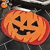 Halloween bathroom decor fall pumpkin bathroom rugs non slip funny cute bath mats for bathroom shower tub microfiber washable absorbent carpet autumn home decoration orange  urban country home decor