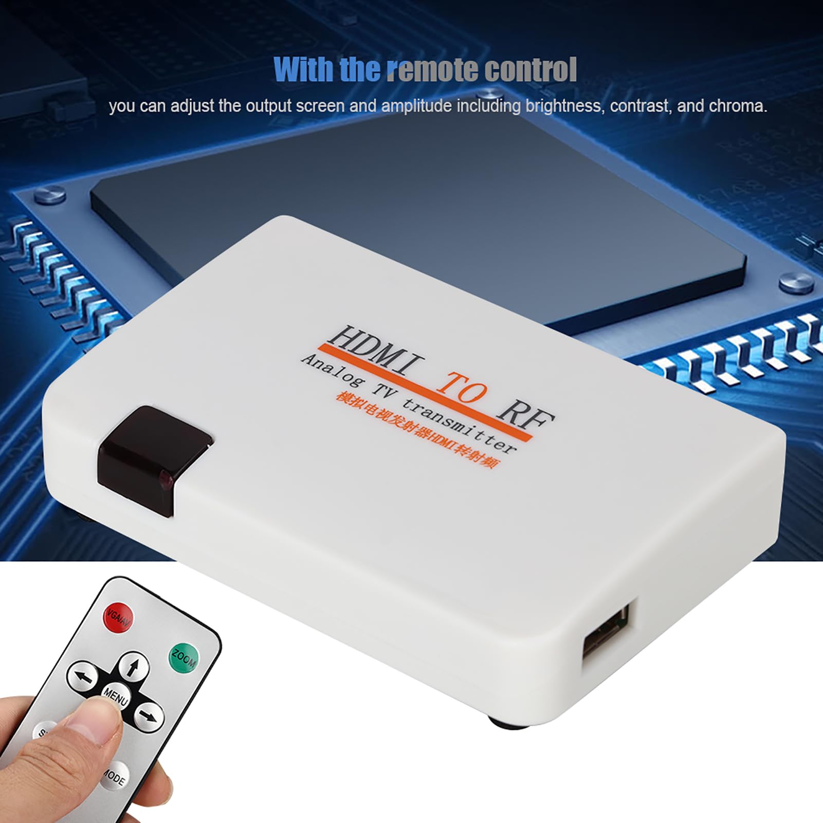 Modulador HDMI RF Convertidor Coaxial HDMI a RF Adaptador Coaxial Transmisor de TV Analógica 1080P para Consola de Juegos de DVD Decodificador(Enchufe DE LA UE)