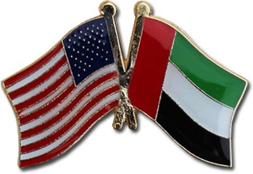 USA and United Arab Emirates (UAE) Flag Die-struck Metal Friendship Lapel Pin with Butterfly Clasp Closure