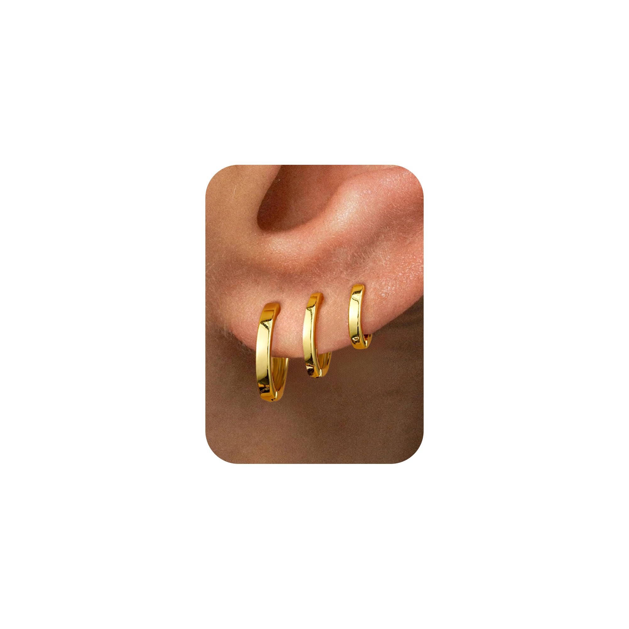 YOOSTEEL Gold Hoop Earrings Set for Women, 14K Gold Plated Dainty Chunky Huggie Hoop Earrings for Women Stackable Clip on ...