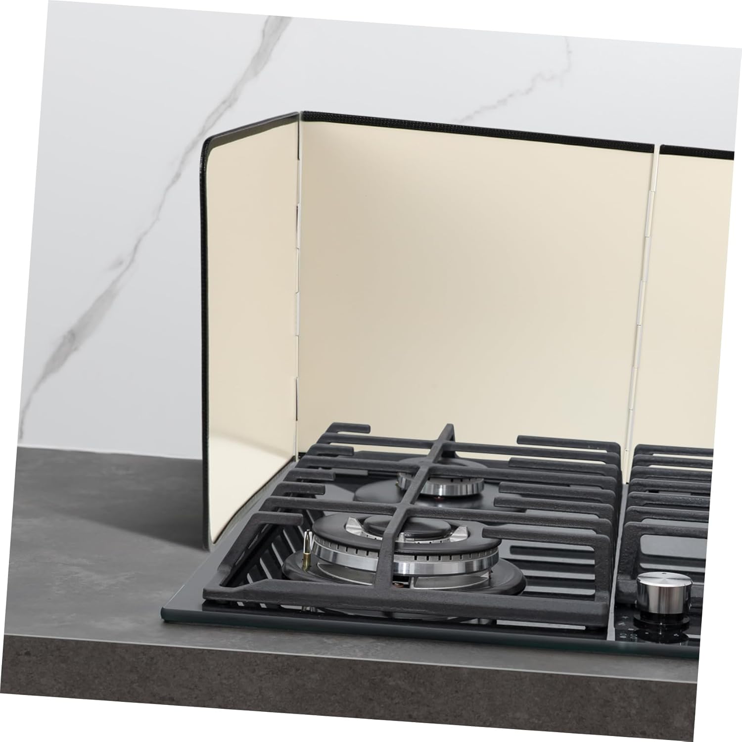 Luxshiny 1set Folding Stove Splatter Guard High Temp Insulation Oil Screen Galvanized Heat Shield for Kitchen Cooking Space-saving Design Easy Setup Comfortable Grip