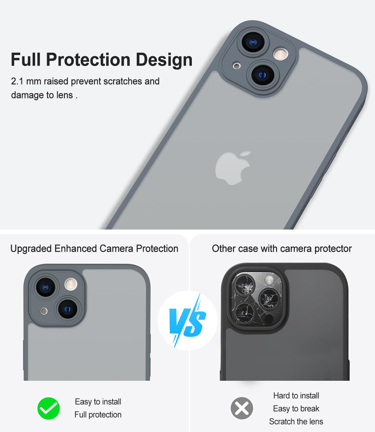 Mootobo for iPhone 13 Case 6.1-Inch, Matte Shockproof Bumper Phone Cover - Image 4