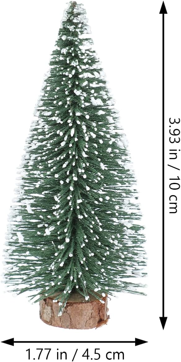 VALICLUD 15pcs Mini Christmas Tree Pine Tree DIY Xmas Bottle Brush Miniature 10cm Sisal Snow Artificial Wooden Christmas with Wooden Base Micro Landscape Ornaments - Image 5