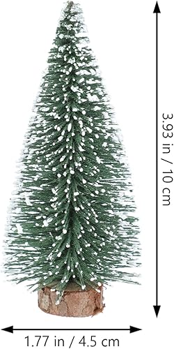 Miniatura 5 de VALICLUD 15pcs Mini árbol de Navidad árbol de pino DIY botella de Navidad árboles miniatura 3.9 in sisal nieve artificial árbol de Navidad con base