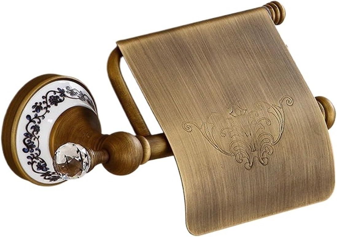 Bathroom Hardware Antique Brushed Bathroom Accessories Towel Bar Toothbrush Holder Paper Holder Soap Dish Ceramic Bathroom Hardware Set WB8804 Fashionable(Toilet Paper Holder) (Toilet Paper Holder)