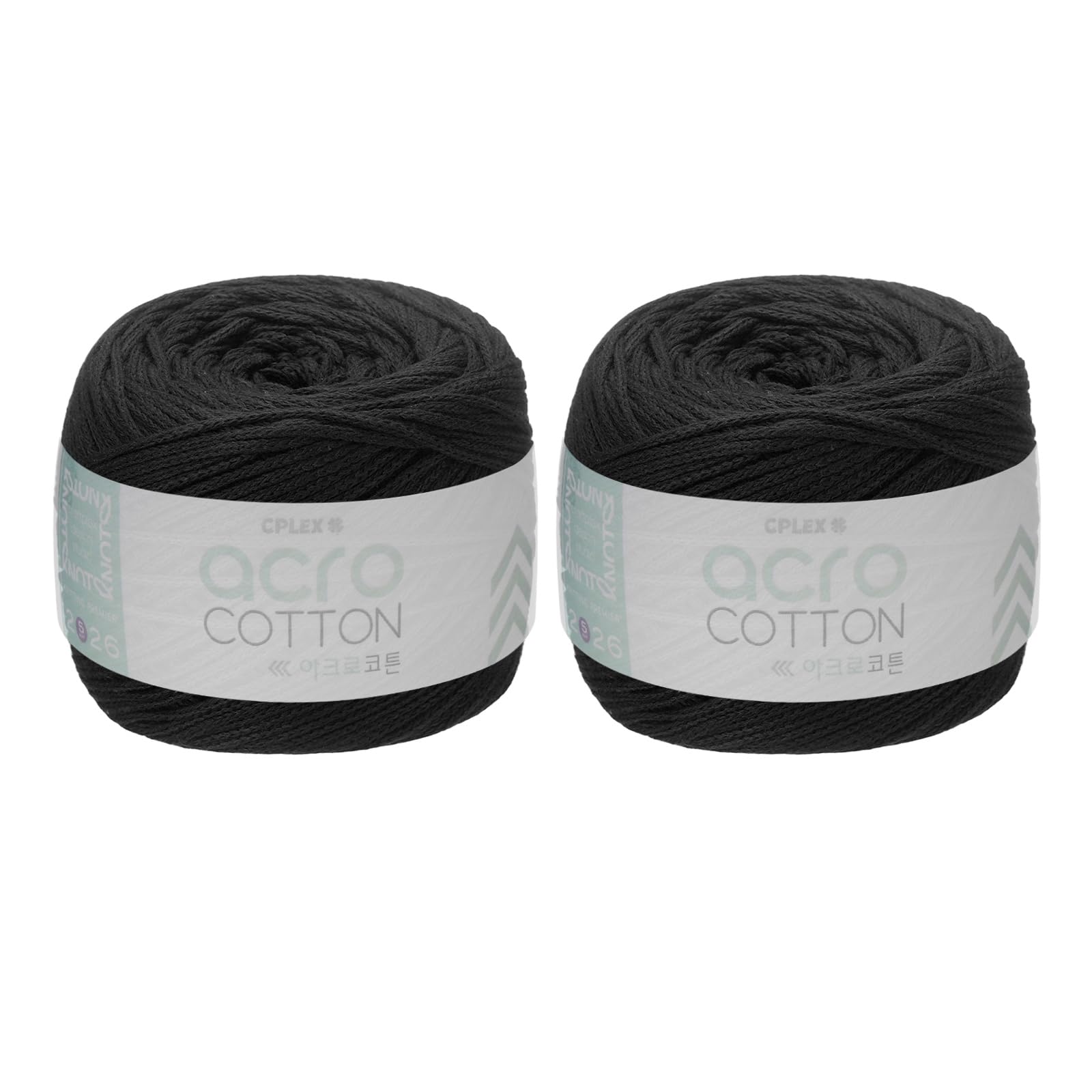 sourcing map 2 Roll Cotton Crochet Yarn, 1.5mm x 164 Yards Macrame Cord Braided Cotton Rope Twine String for Crochet Bag Knitting Crafts Wall Plant Hanging Gift Wrapping, Black
