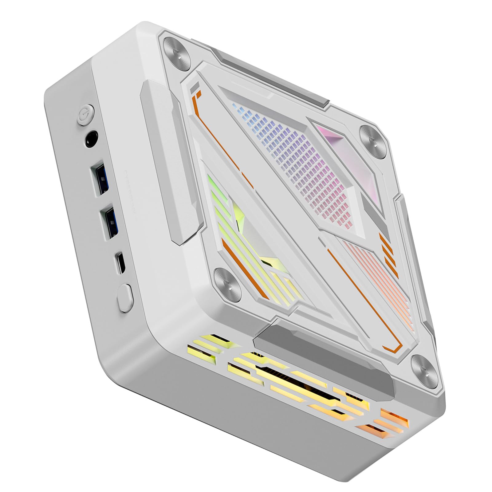 Domary Ryzen 7 5700U Mini PC 8 Core 16 Thread Mini Computer da Gioco con Illuminazione RGB WIFI6 BT5.2 4K Triplo Display per Conferenze in Ufficio a Casa (Spina UE da 16 GB e 512 GB)