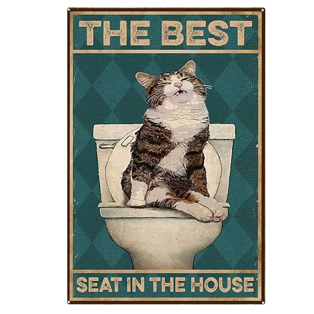 猫2ブリキ看板ヴィンテージ壁掛けパネルアンティークレトロ雑貨