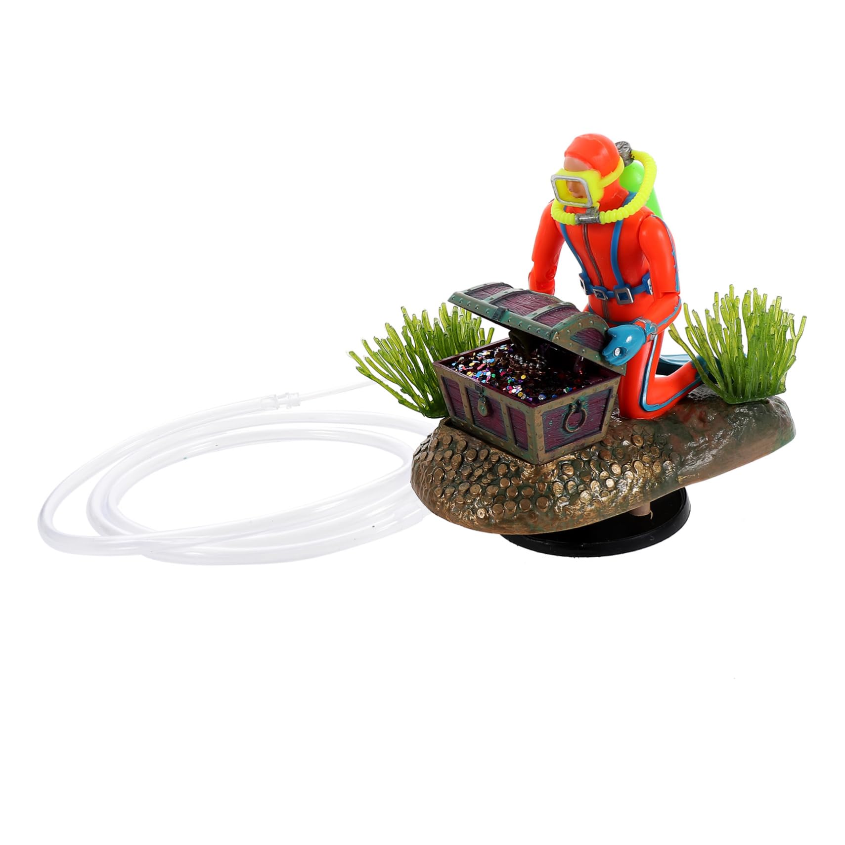 Sosoport 2 Ensembles Fish Tank Treasure Chasse Grenouille Chauffe-Aquarium Eau Poisson Decoration Nature Figurine Plongeur Parure de modelage Plongeur Statue Flottante de Plongeur Plastique