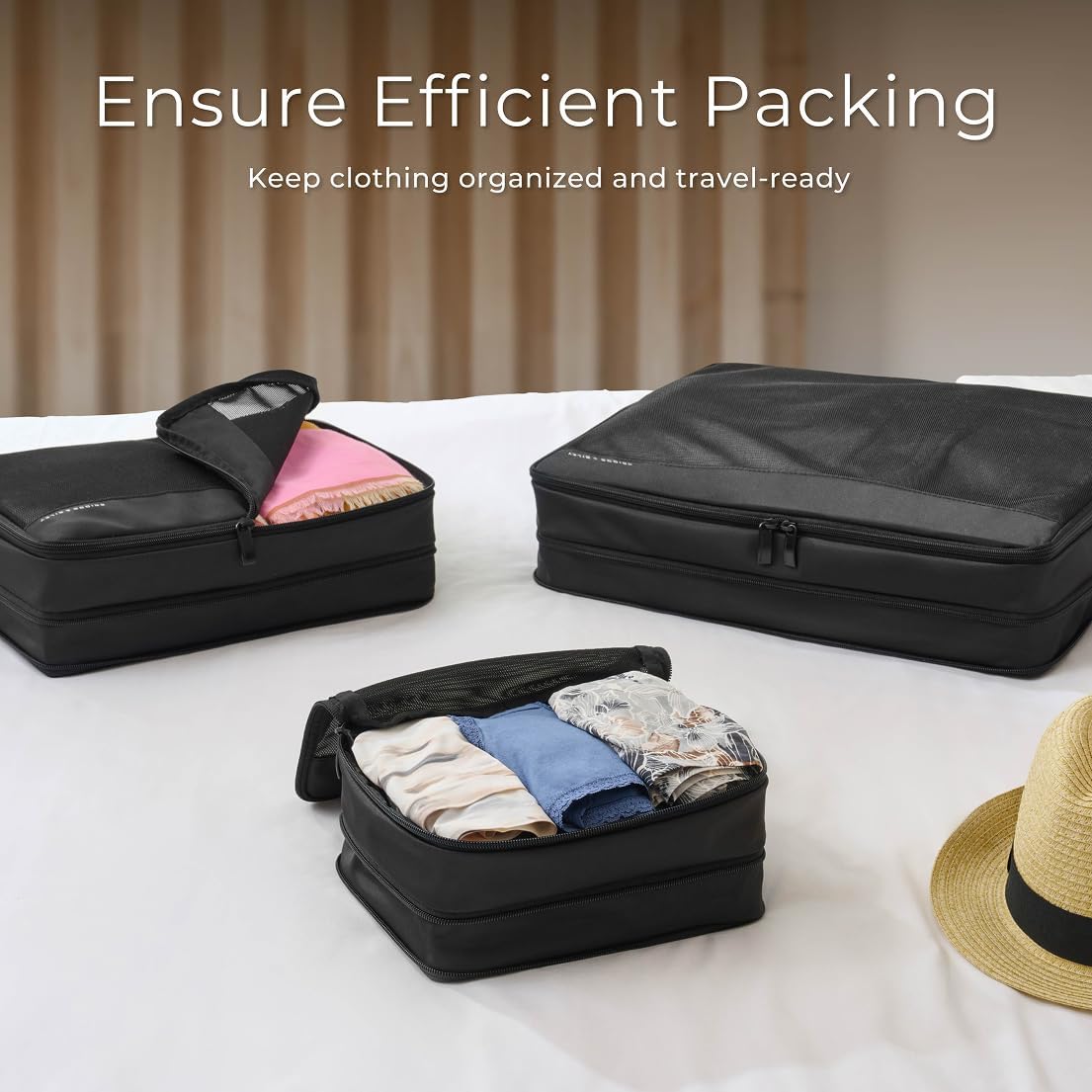 Briggs & Riley Compression Packing Cube Set - Bag Organizer for Check In Suitcase & Luggage, For Women & Men, Pack Accessories for Vacation - Travel Must Haves Collection, 3-Piece, Ocean - Image 5
