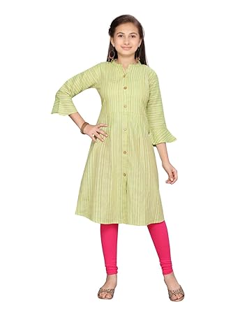 MUHURATAM Girl's Cotton Kurta With Legging