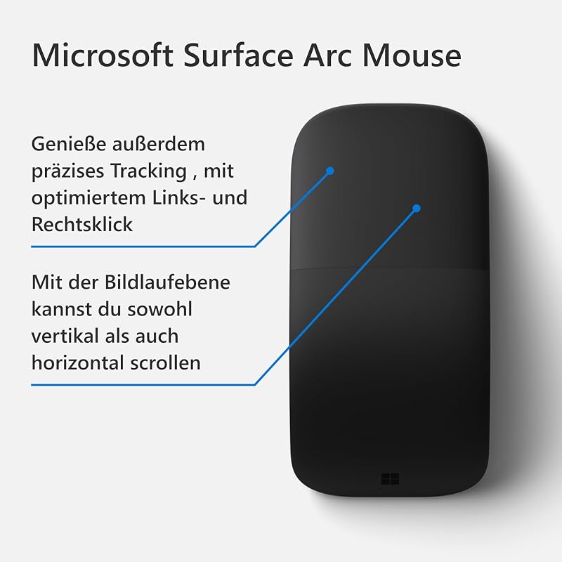 Microsoft Surface Arc Mouse fekete vezeték nélküli egér - black