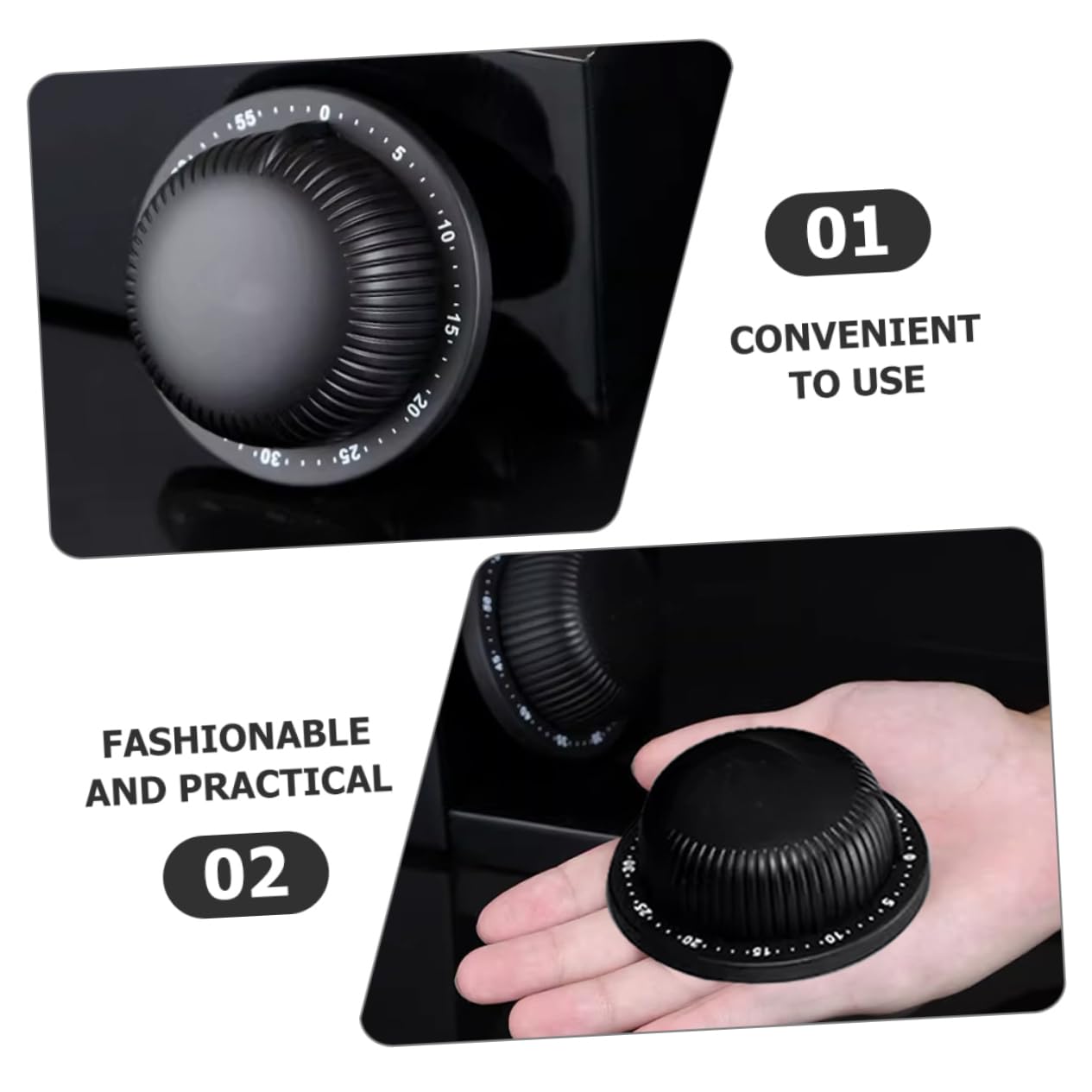 Homoyoyo 4pièces Minuteur Mécanique Acier pour Cuisine Chronomètre avec Magnétique pour Boulangerie Et Rappels