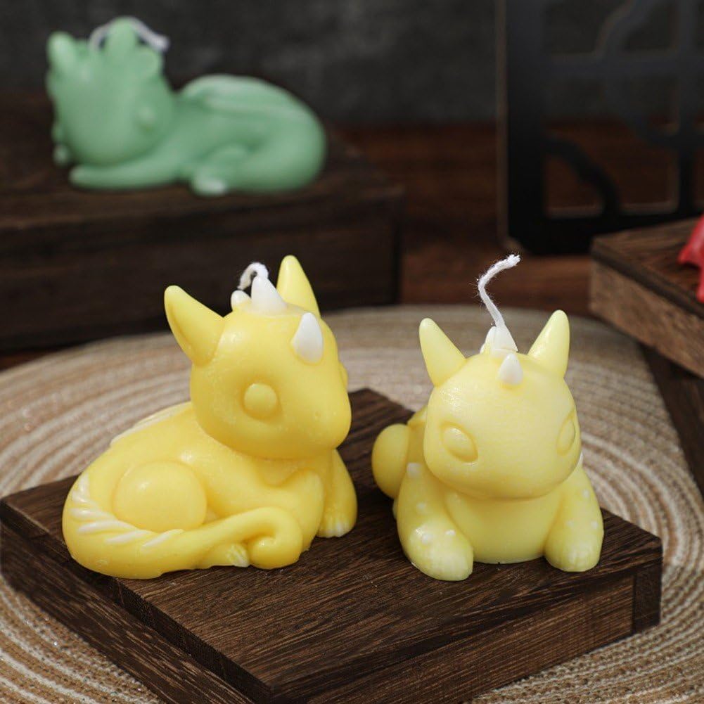 4 szt. 3D smok forma śliczny smok świeca forma 3d smok dziecko silikonowa forma żywica ciasto kremówka forma glina żywica formy do robienia świec