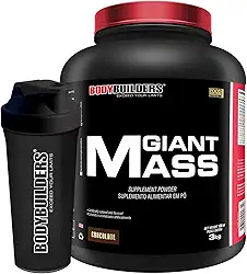Kit Hipercalórico Giant Mass 3kg + Coqueteleira - Bodybuilders Sabor Chocolate