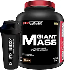 Kit Hipercalórico Giant Mass 3kg + Coqueteleira - Bodybuilders Sabor Chocolate
