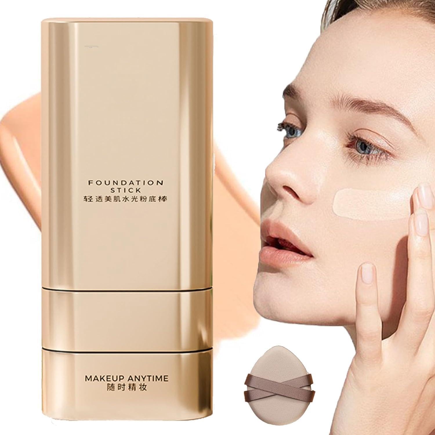 V-ivienbeauty Stick Fondazione 2 in 1 Con Penna - Trattienimento Contorno e Trucco Voluto Naturale (02#, 20g)