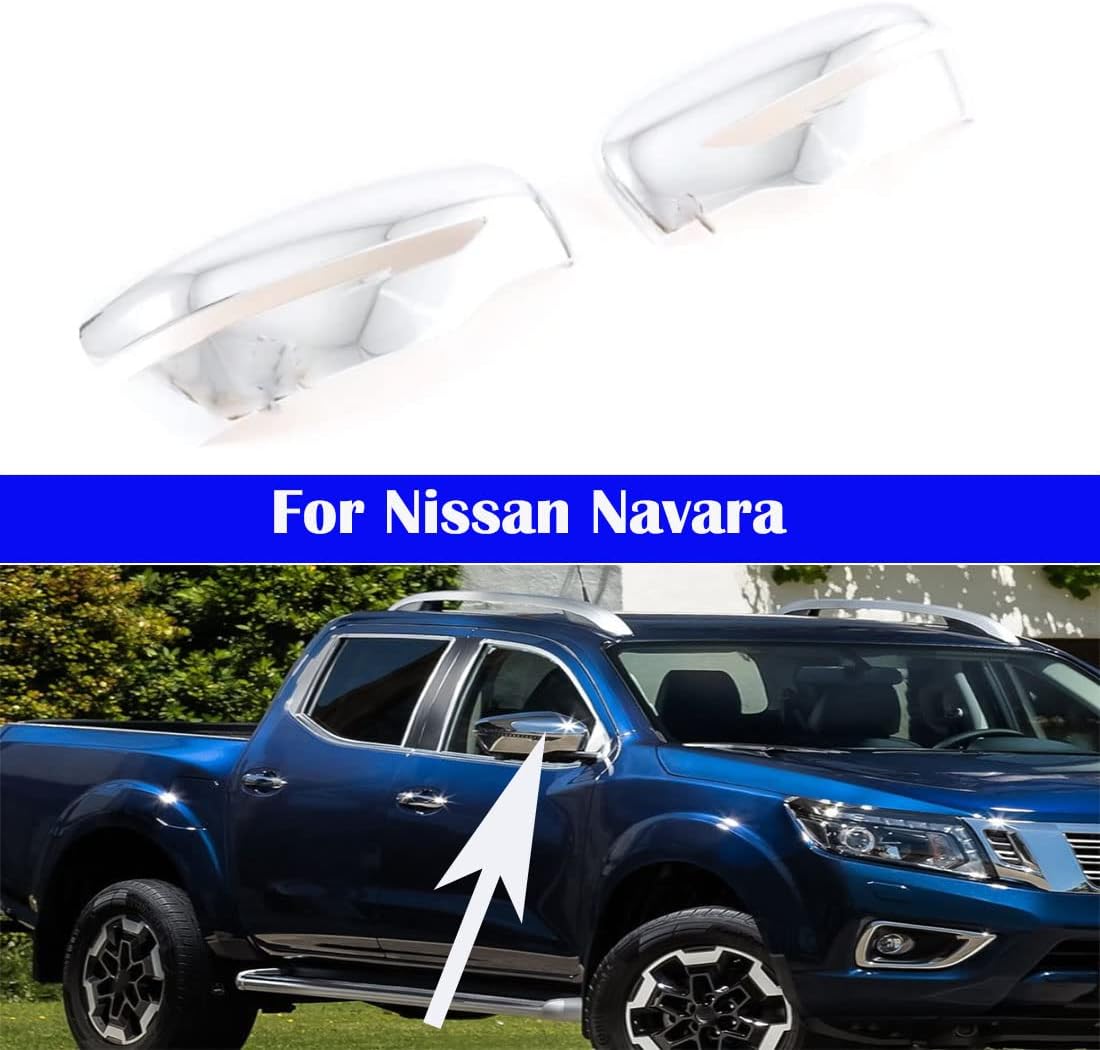 Car exterior decorative strip modified carbon fiber decorative strip For Navara 2020-2021-2022 (2 Mirror cover high Electroplated)
