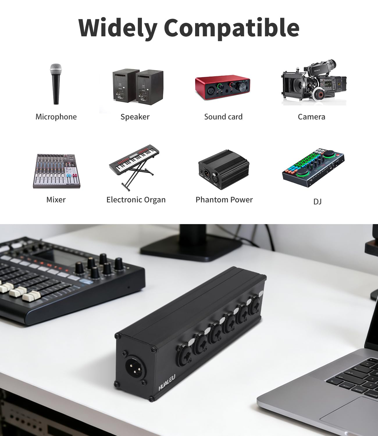 3-poliger XLR- und 1/4-TRS-Splitter, 6-Buchse auf 1 XLR-Stecker, 6-Wege-XLR-Six-Eingang und 1-Ausgang-Parallelanschlussadapter, vier Mikrofoneingänge umgewandelt in einen Ausgang, 15,2 cm auf 1