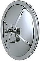 CIPA 48502 5-Inch Stainless Steel Round Convex Blind Spot Mirror with L-Bracket - Wide-Angle View for Safer Driving