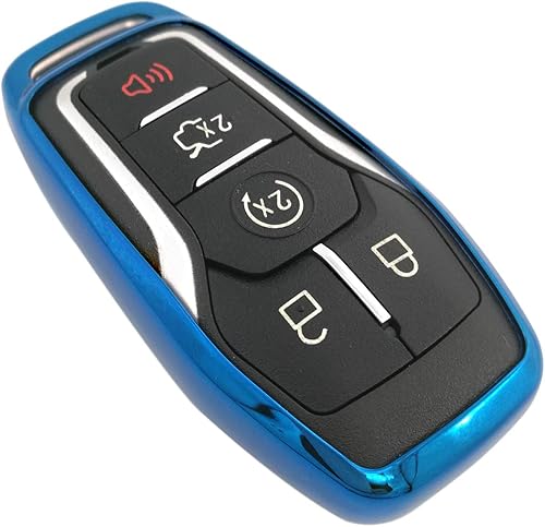 Miniatura 4 de Funda protectora de TPU azul para llave de auto para 2013 2014 2015 2016 2017 2018 Ford Fusion F-150 Edge Explorer Mustang Lincoln MKZ MKC 2345