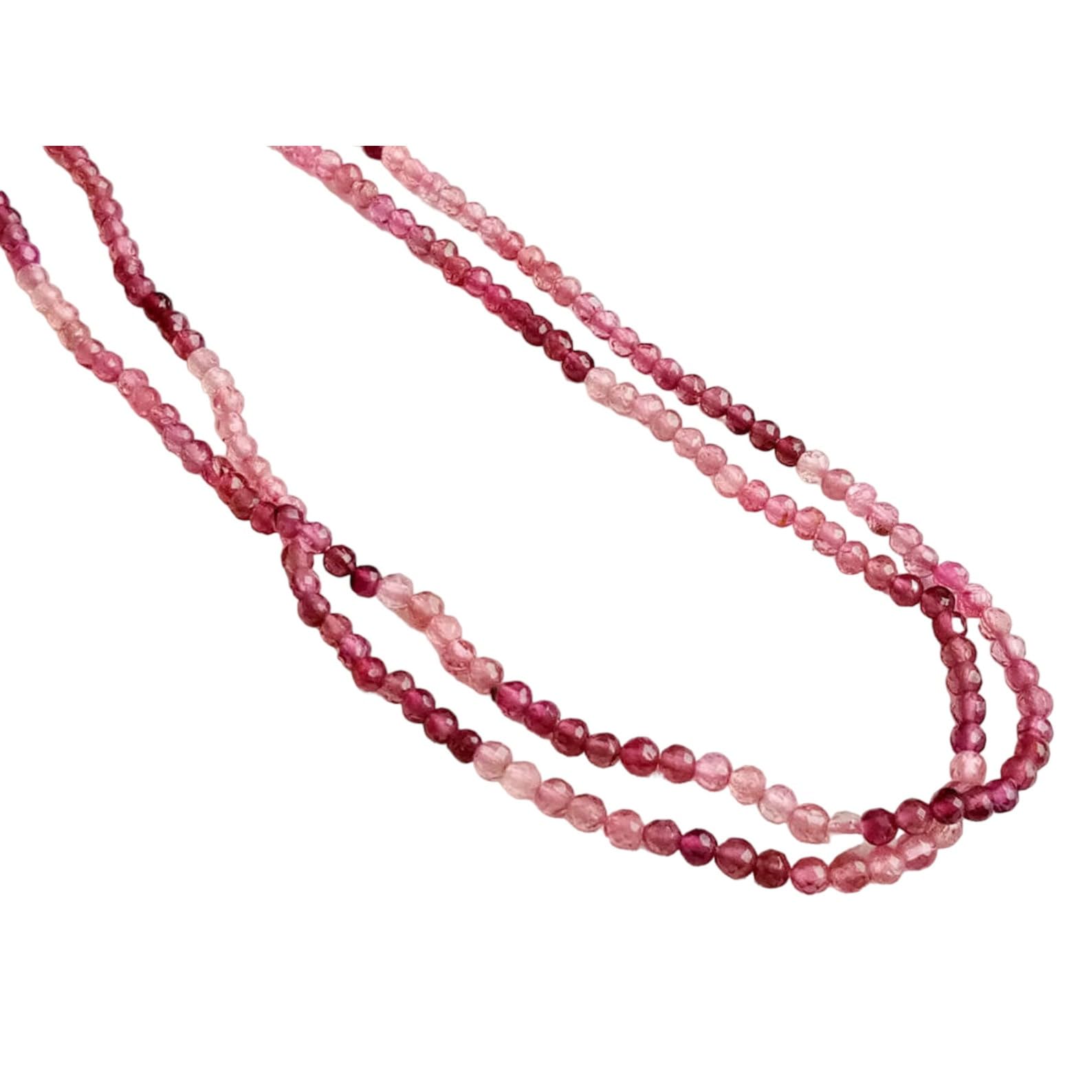 Perles de tourmaline rose naturelle 3mm fil 6 pouces pour bijoux artisanaux