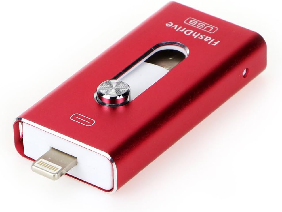 128GB USB Flash Drive OTG for iPhone & iPad&Android&Computer (Red)