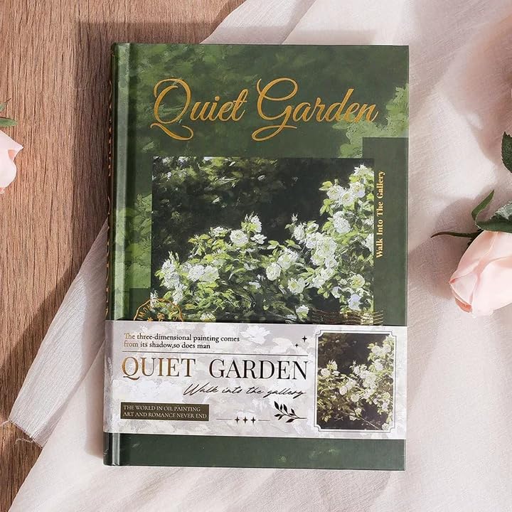 Image of Alokik Enterprise Vintage Quite Garden Themes A5 Hardcover Notebook 256 Pages Premium Matte Finish Religious Design with Thread Sewing Binding Cute Flowers Color Paper Cover Diary Book Writing