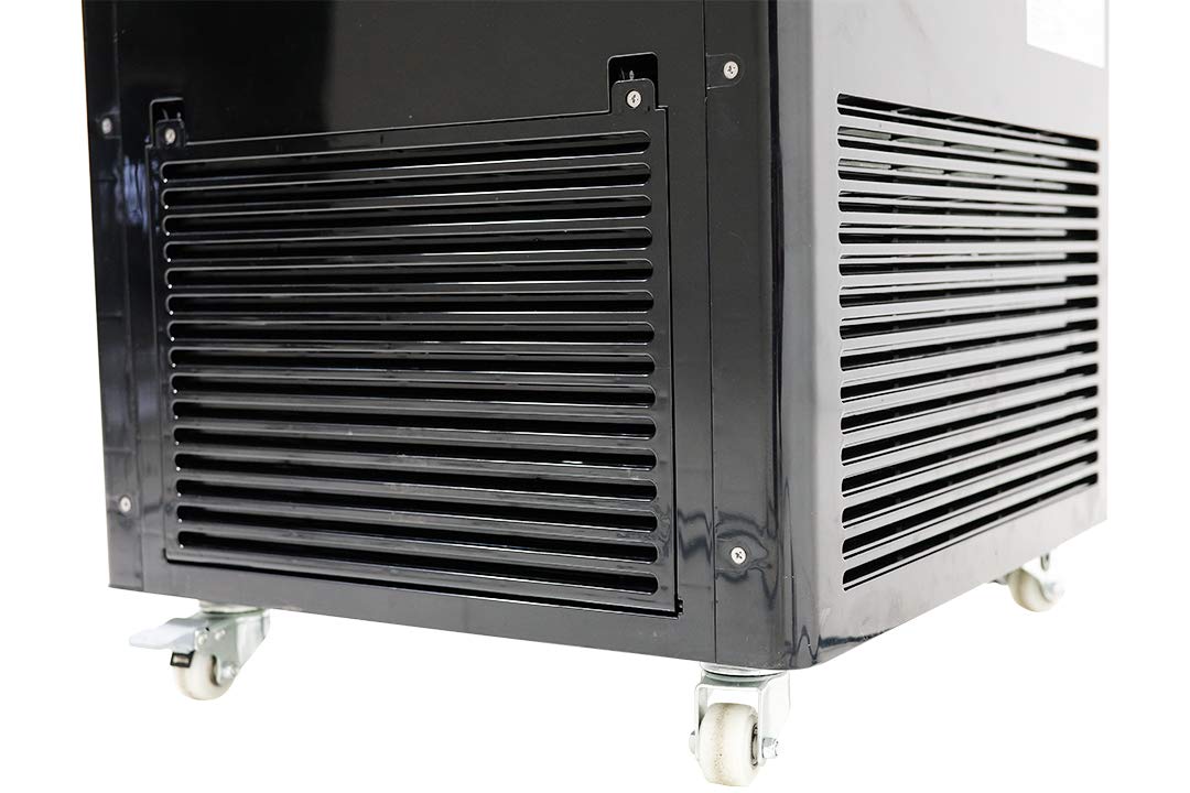 SARO SVEN - Vetrina refrigerante da 235 l, raffreddamento a ricircolo, controllo digitale della temperatura 0/+12 °C, illuminazione a LED, 4 griglie regolabili, sbrinamento automatico, plastica nera