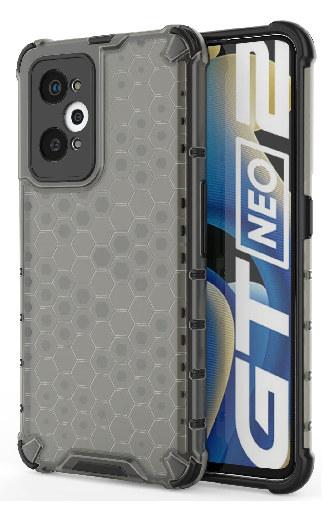 Spacekart || Honeycomb || Edge to Edge Boom || Hard case || Transparent || Shockproof || Camera Protection Back case TPU Cover for Realme GT Neo 3T - Black (B0BFY6W9VB) Amazon Price History, Amazon Price Tracker