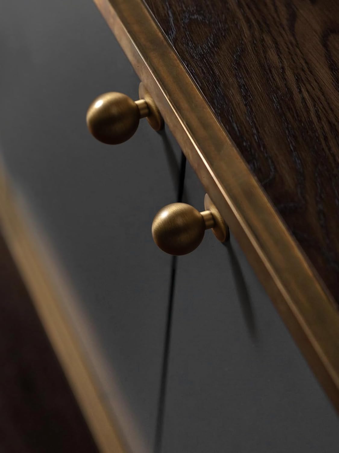 Antique Brass Vintage Cabinet Knobs Solid Brass Pulls Dresser Drawer Handles,Wardrobe Closet Cupboard Bathroom Cabinet Hardware (5, Antique Brass, Knob)