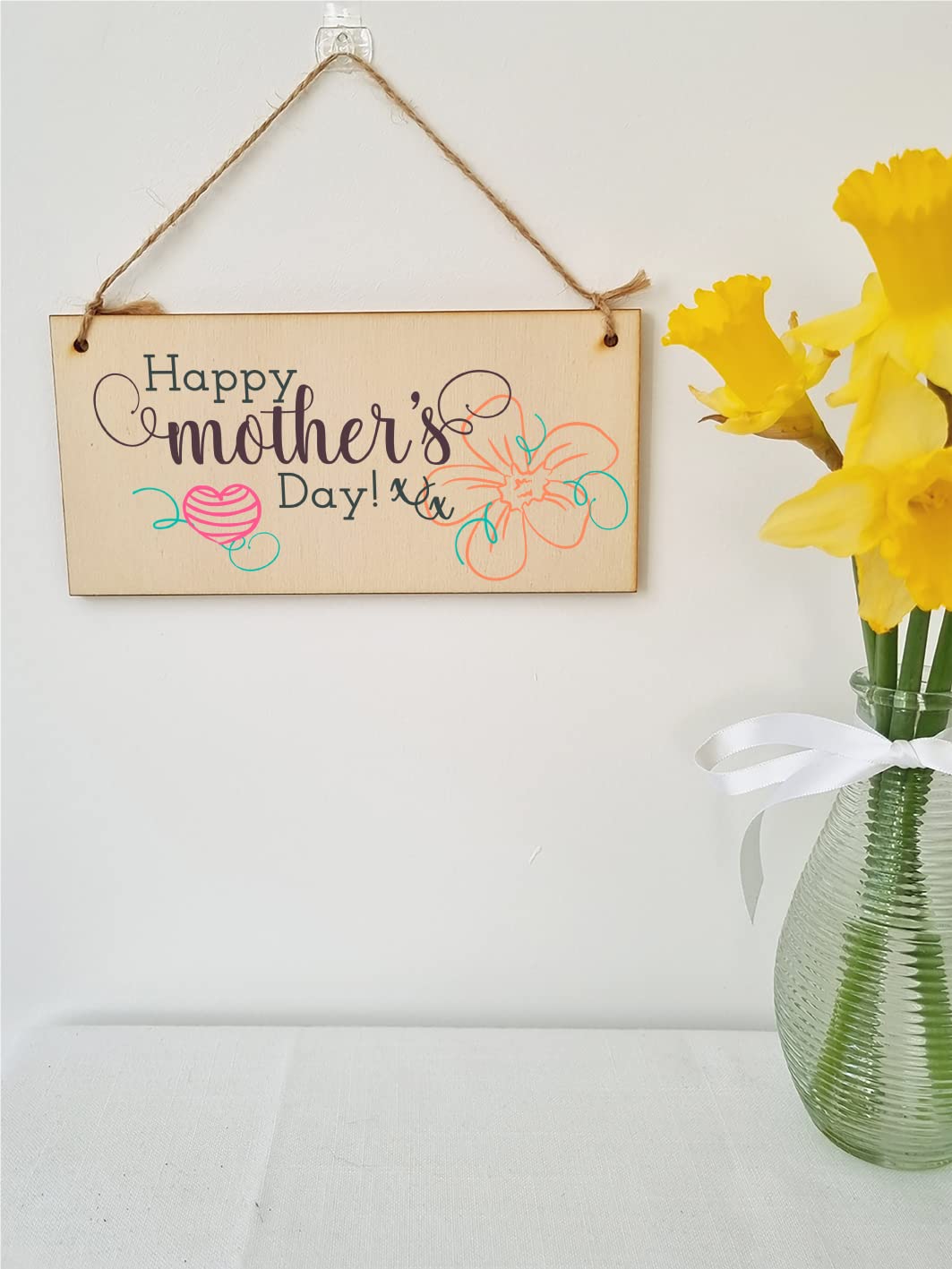 The Plum Penguin Handmade Wooden Hanging Wall Plaque Happy Mother's Day Floral Sentimental Gift Sign - Image 2