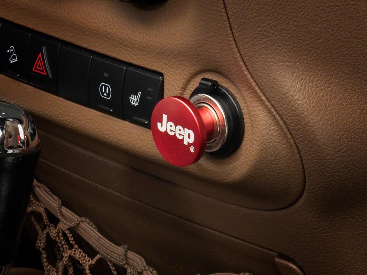 RED ROCK Lighter Plug with Jeep Logo Compatible with 87-18 Jeep Wrangler YJ, TJ & JK