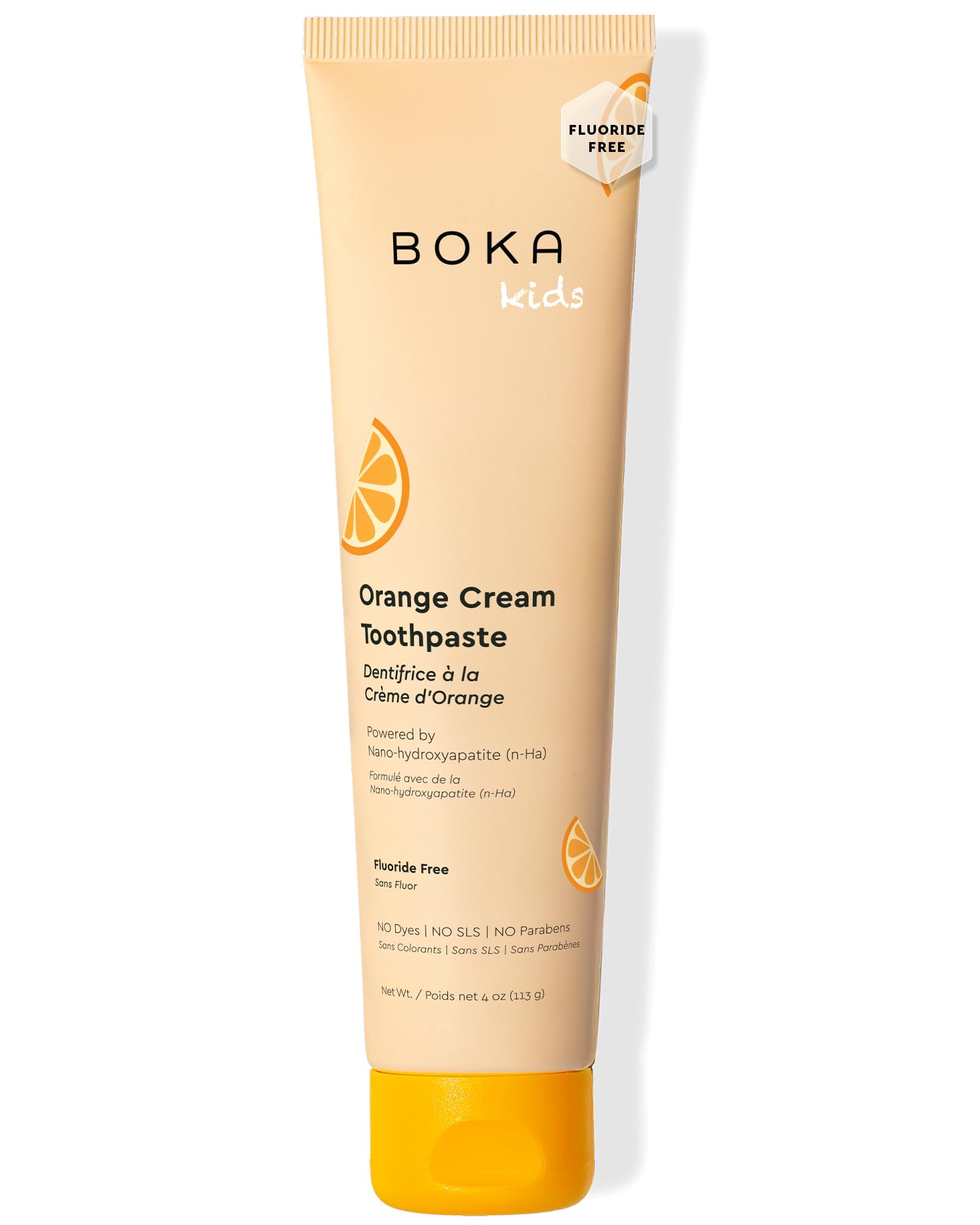 Boka Orange Cream Natural Toothpaste, Nano-Hydroxyapatite for Remineralizing, Sensitivity and Whitening, Fluoride-Free, Dentist Recommended for Kids and Adults, Made in USA, 4oz (Pack of 1)
