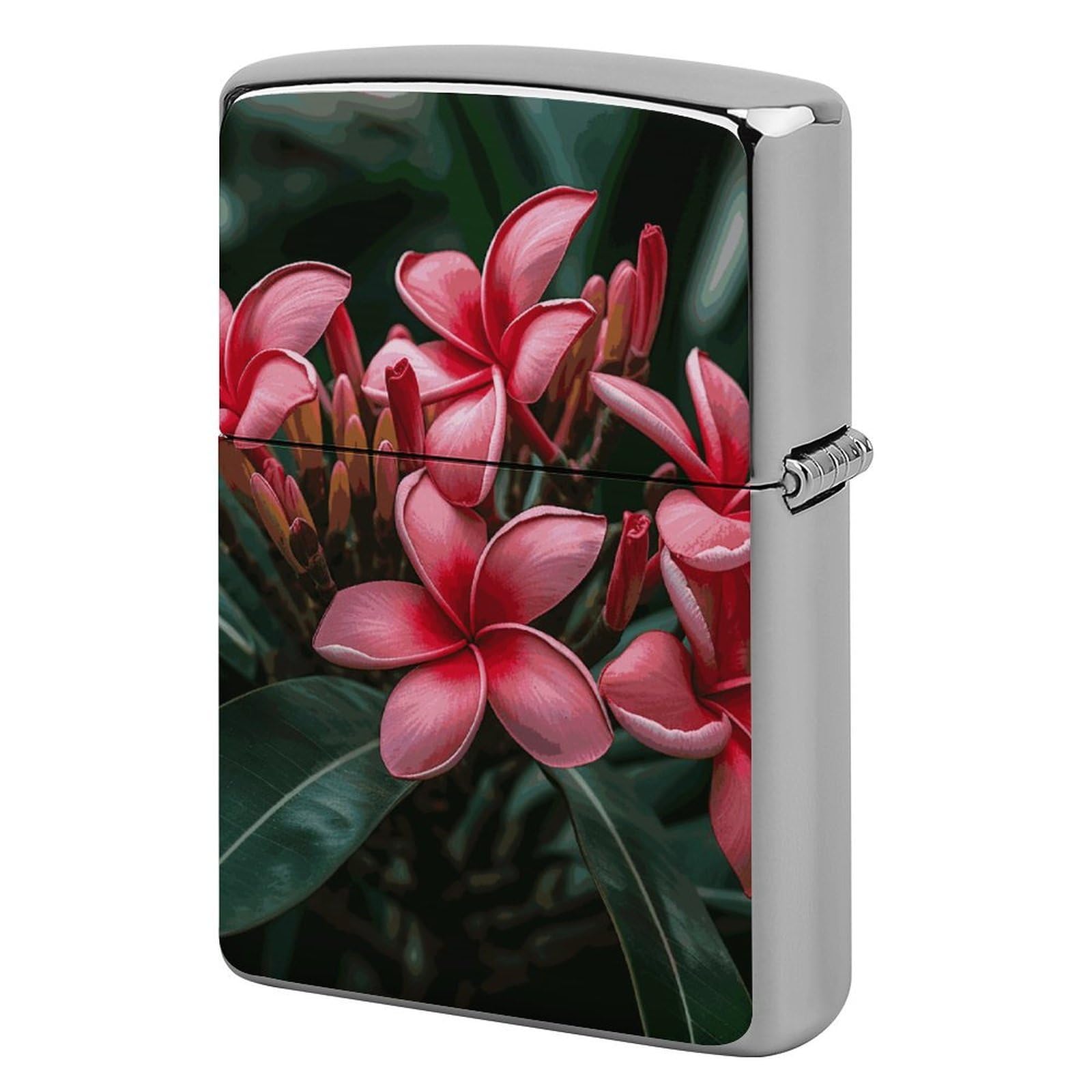 Plumeria Lighter Case Cover Vintage Metal Lighter Sleeve Reusable Lighter Protective Cover Decorative Lighter Holder Birthday Gifts for Men Women