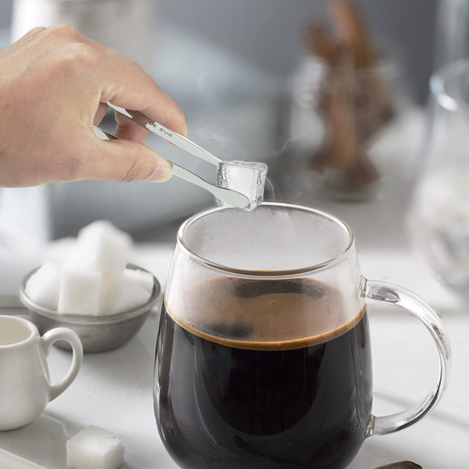 Pinzette Per Zucchero In Acciaio Inox - 2 Pezzi, Per Cubetti Di Ghiaccio, Marshmallows, Antipasti