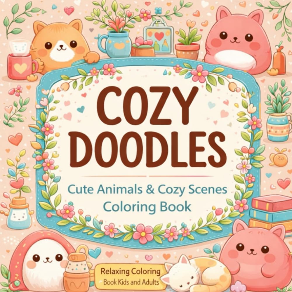 Cozy Doodles: Cute Animals & Cozy Scenes to Color