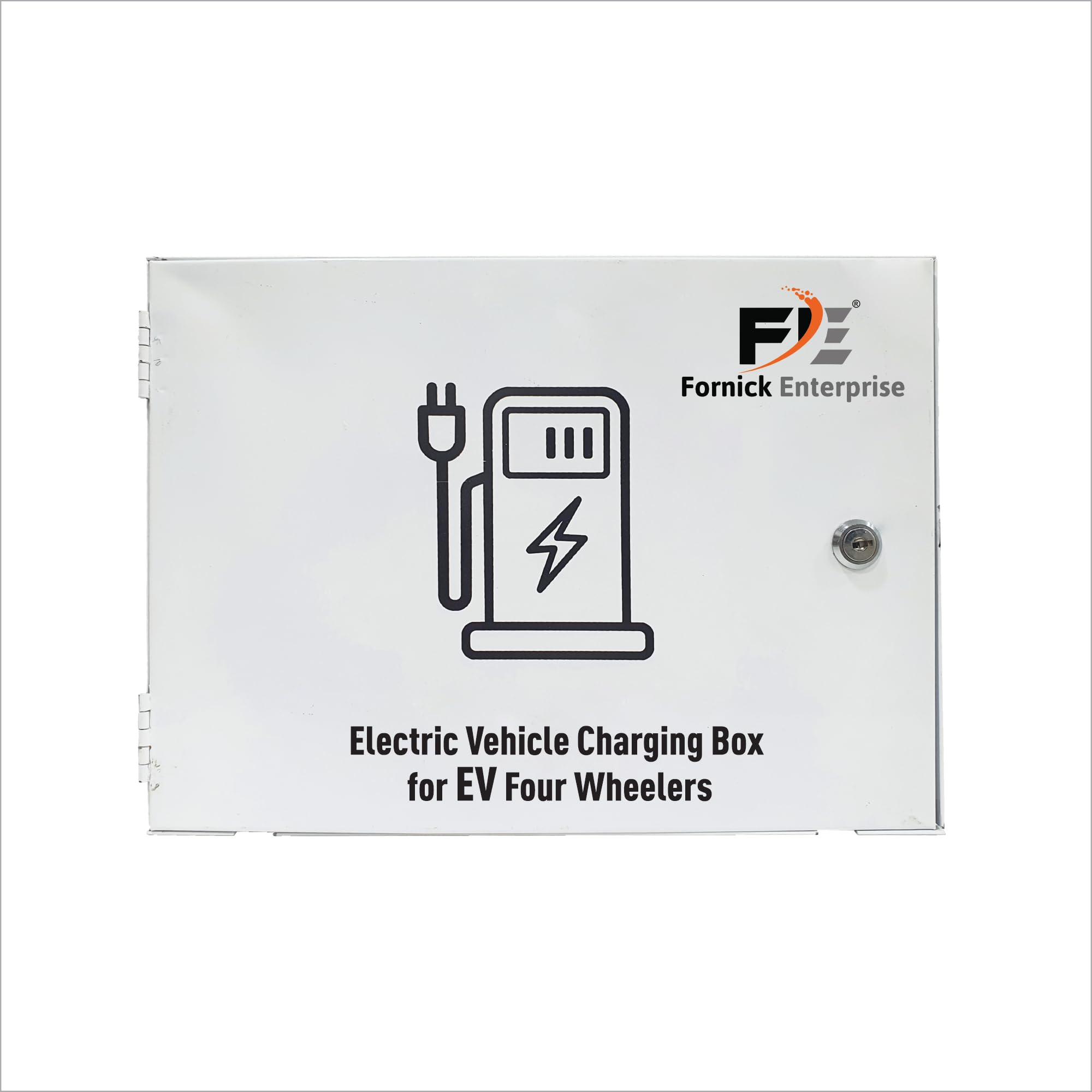 Electric Vehicle Charger Safety Box with Lock- Durable Metal Body, Weatherproof, Inbuilt 15 AMP ...