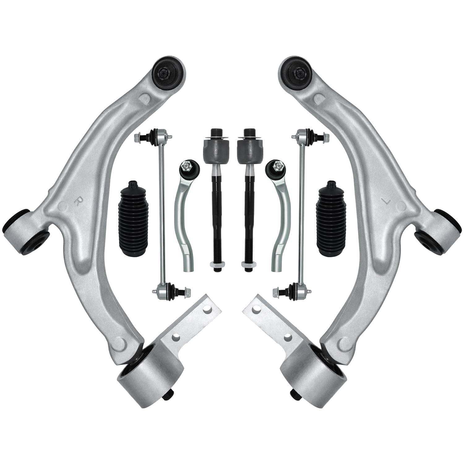 10 Pcs Control Arm Ball Joints Suspension Kit Inner Outer Tie Rods Sway Bar Links Replacement For 2009-2015 Honda Pilot