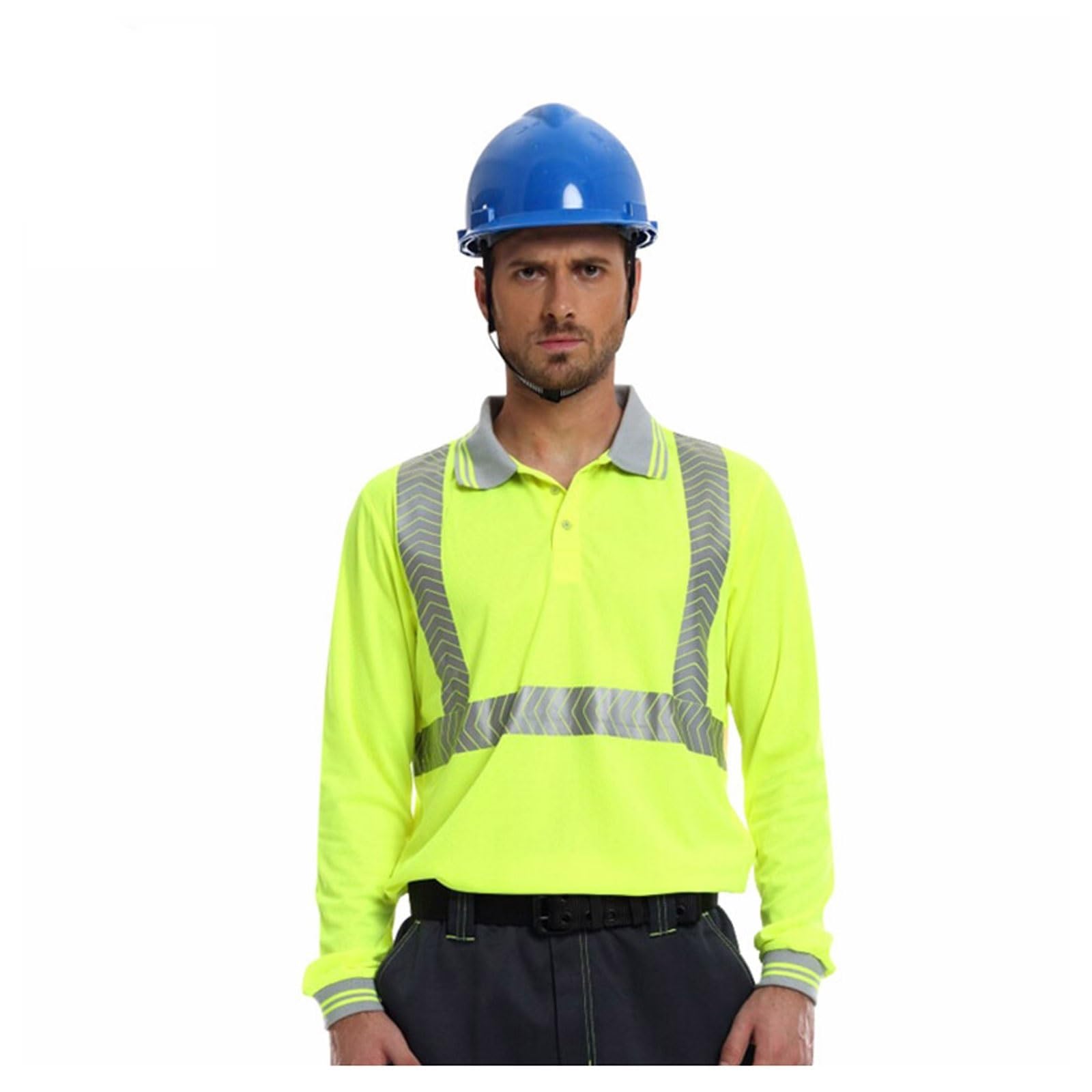 Camiseta reflectante de manga larga, prenda de trabajo de alta visibilidad for construcción e ingeniería, reflectante de seguridad.