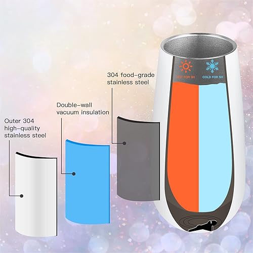 Miniatura 4 de Paquete de 6 vasos aislados de champán, sin tallo, vaso de champán de 6 onzas, vaso de vino para copas de champán, tazas de cóctel irrompibles con