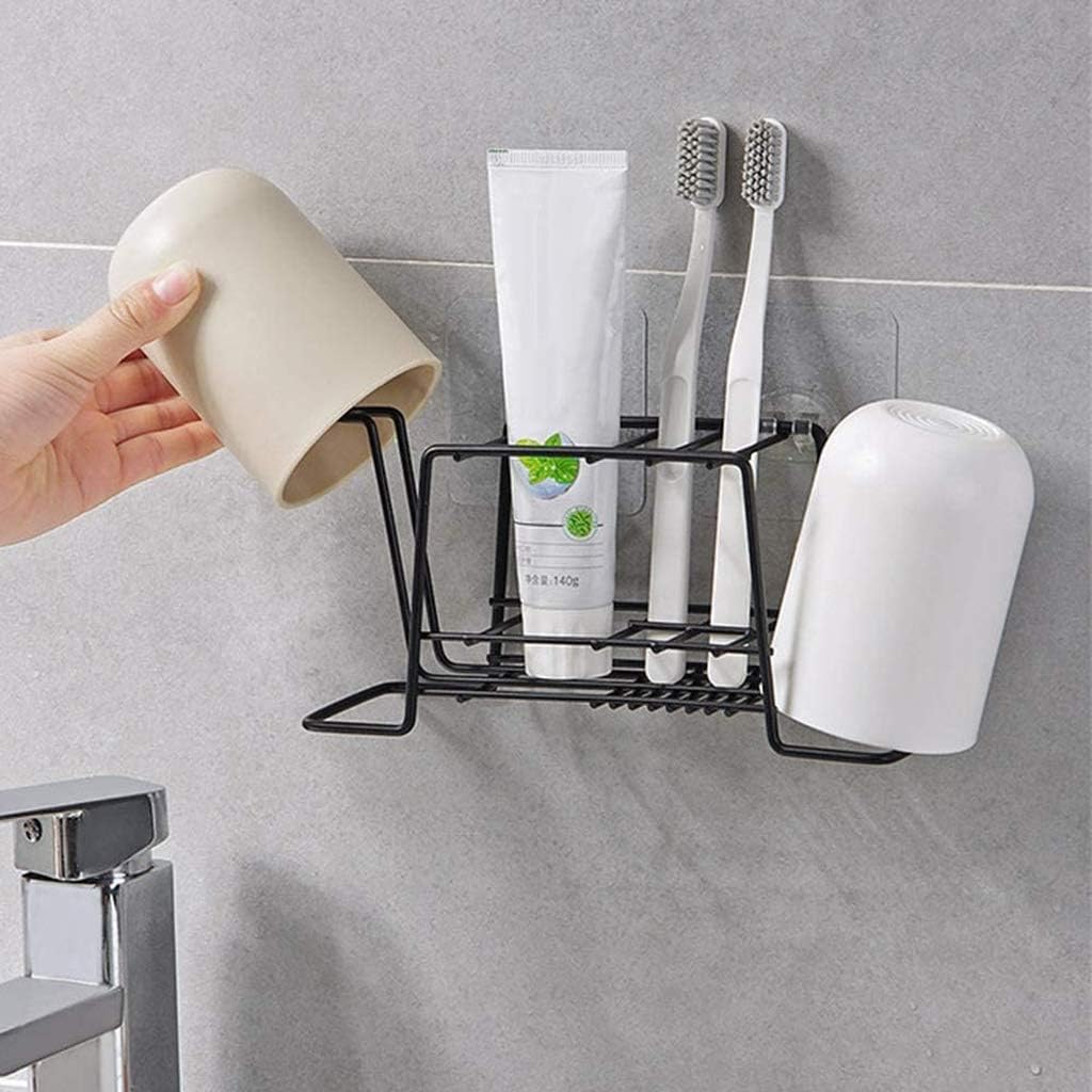 Creative Wall Mounted Toothbrush Rack Toothbrush Holder, Paste Toothbrush Holder, Iron Material, Bathroom Rack(OneColor)