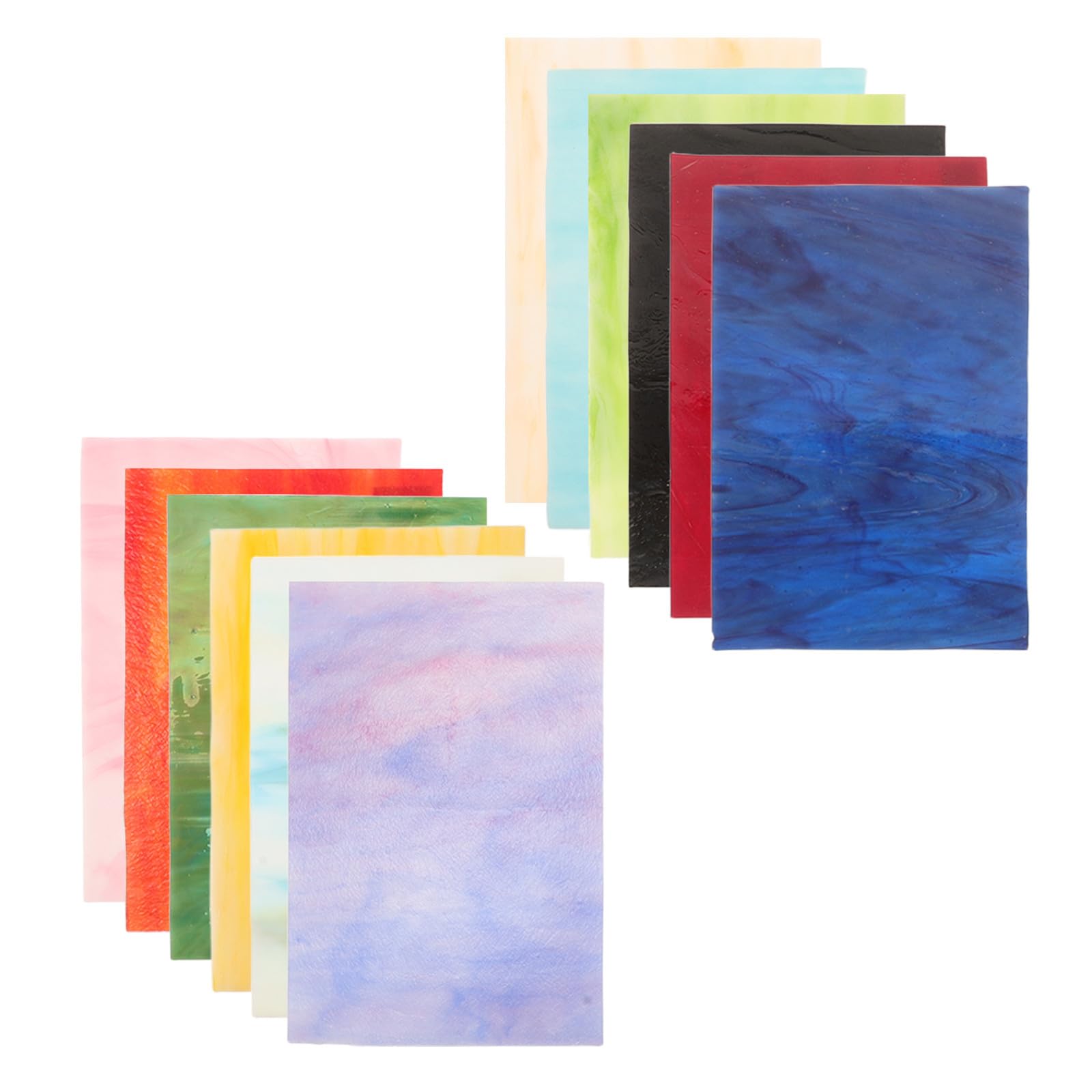 TEHAUX 12 Stück Klare Buntglasscheiben 10x15cm für Mosaikprojekte